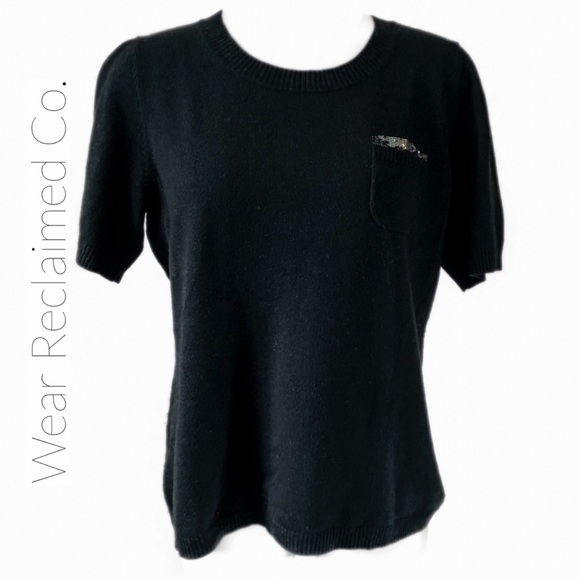 Banana Republic Sweaters - BANANA REPUBLIC Black Short Sleeve Sweater